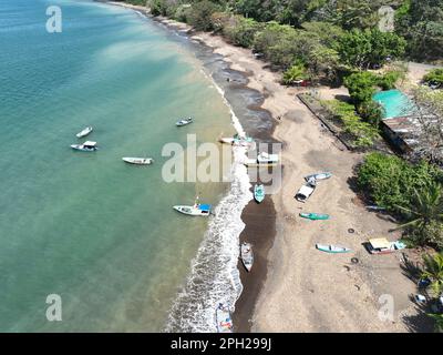 Aerial View of the Tarcoles Bay and the Ocean in Costa Rica near Jaco and Puntarenas Stock Photo