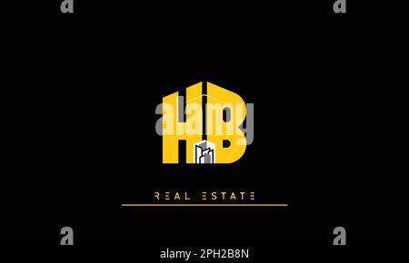 Real Estate letters Initials Monogram logo HB , BH Stock Vector