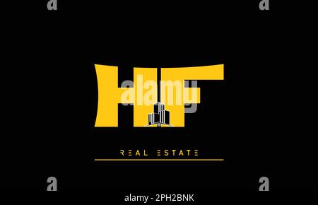 Real Estate letters Initials Monogram logo HF , FH Stock Vector