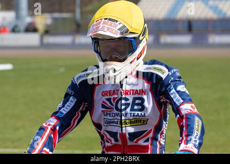 Rybnik, Poland. 24th Mar, 2023. Anders Rowe of Stal during the Pre-Season Friendly speedway match between K.S. ROW Rybnik and Texom Stal Rzeszow at Municipal Stadium in Rybnik, Poland on March 25, 2023 (Photo by Andrew SURMA/ Credit: Sipa USA/Alamy Live News Stock Photo