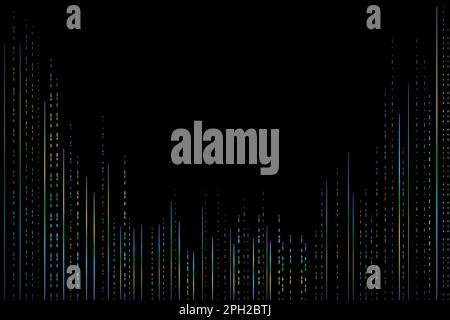 Abstract black background with gradient dashed lines and stripes with space for text in the center. Stock Vector