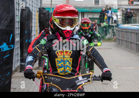 Rybnik, Poland. 24th Mar, 2023. Patrick Hansen of ROW during the Pre-Season Friendly speedway match between K.S. ROW Rybnik and Texom Stal Rzeszow at Municipal Stadium in Rybnik, Poland on March 25, 2023 (Photo by Andrew SURMA/ Credit: Sipa USA/Alamy Live News Stock Photo