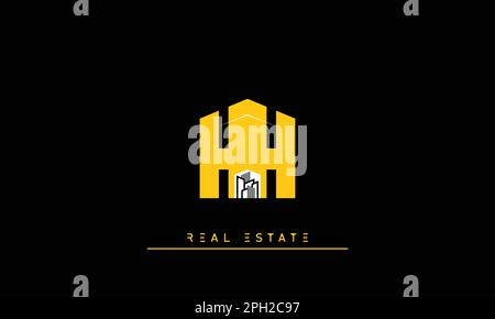 Real Estate letters Initials Monogram logo HH Stock Vector