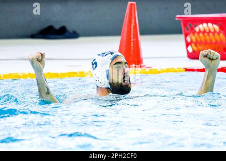 Anzio, Italy. 25th Mar, 2023. Stadio del Nuoto, Anzio, Italy, March 25, 2023, (Waterpolis Anzio) during Anzio Waterpolis vs Distretti Ecologici Nuoto Roma - Waterpolo Italian Serie A match Credit: Live Media Publishing Group/Alamy Live News Stock Photo