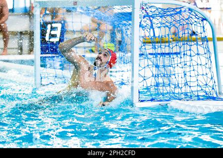 Anzio, Italy. 25th Mar, 2023. Stadio del Nuoto, Anzio, Italy, March 25, 2023, (Waterpolis Anzio) during Anzio Waterpolis vs Distretti Ecologici Nuoto Roma - Waterpolo Italian Serie A match Credit: Live Media Publishing Group/Alamy Live News Stock Photo