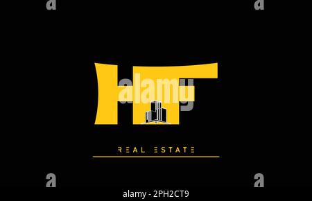 Real Estate letters Initials Monogram logo HF , FH Stock Vector