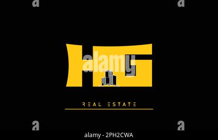 Real Estate letters Initials Monogram logo HG , GH Stock Vector