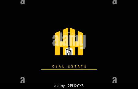 Real Estate letters Initials Monogram logo HH Stock Vector