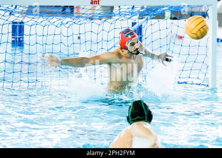 Anzio, Italy. 25th Mar, 2023. Stadio del Nuoto, Anzio, Italy, March 25, 2023, (Waterpolis Anzio) during Anzio Waterpolis vs Distretti Ecologici Nuoto Roma - Waterpolo Italian Serie A match Credit: Live Media Publishing Group/Alamy Live News Stock Photo