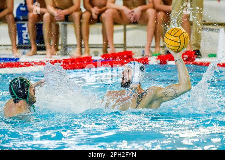 Anzio, Italy. 25th Mar, 2023. Stadio del Nuoto, Anzio, Italy, March 25, 2023, (Waterpolis Anzio) during Anzio Waterpolis vs Distretti Ecologici Nuoto Roma - Waterpolo Italian Serie A match Credit: Live Media Publishing Group/Alamy Live News Stock Photo