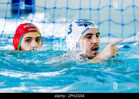 Anzio, Italy. 25th Mar, 2023. Stadio del Nuoto, Anzio, Italy, March 25, 2023, (Waterpolis Anzio) during Anzio Waterpolis vs Distretti Ecologici Nuoto Roma - Waterpolo Italian Serie A match Credit: Live Media Publishing Group/Alamy Live News Stock Photo