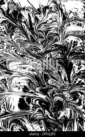 Handmade Marbled Paper 02, vectorized greyscale Stock Vector