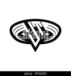 JT Logo monogram letter with triangle shape slice isolated outline ...