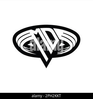 MD Logo letter monogram with triangle shape design template isolated on ...
