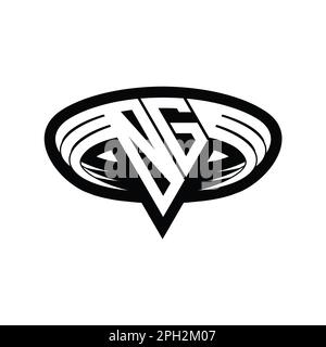 OG Logo monogram letter with triangle shape slice isolated outline ...