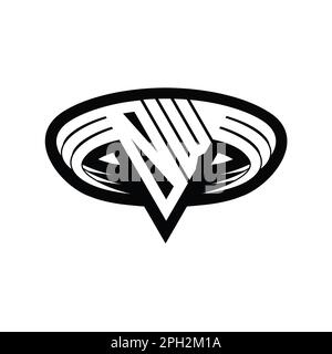 OW Logo monogram letter with triangle shape slice isolated outline ...