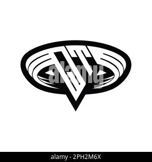 QT Logo monogram letter with triangle shape slice isolated outline ...
