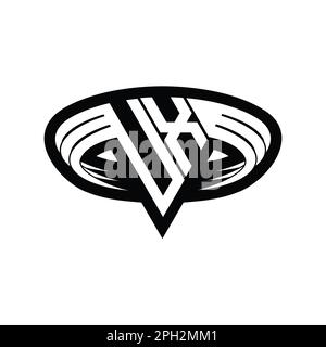 UX Logo monogram letter with triangle shape slice isolated outline ...