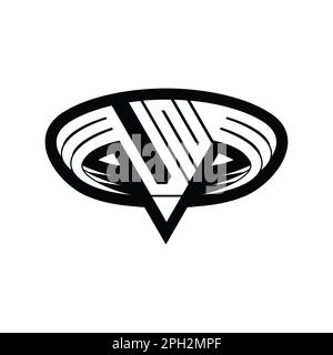 VN Logo monogram letter with triangle shape slice isolated outline ...