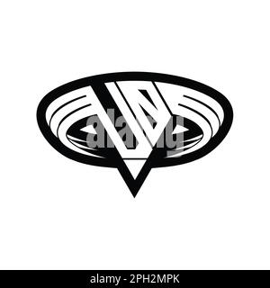 VO Logo monogram letter with triangle shape slice isolated outline ...