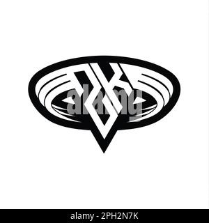 ZK Logo monogram letter with triangle shape slice isolated outline ...