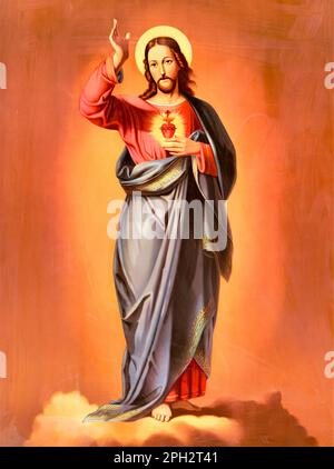Antique Image of Jesus Christ. Digital Enhancement of a public domain image Stock Photo