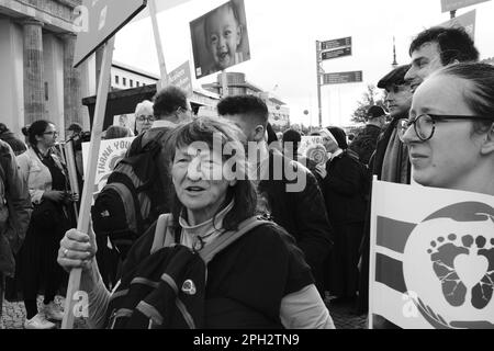 Berlin Brandenburger Tor, Marsch fuer das Leben. March for Life Stock Photo