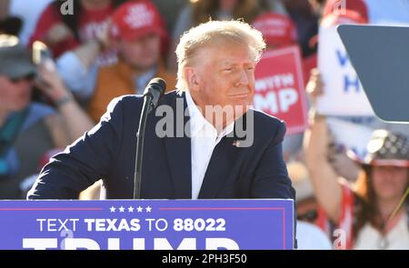 Arlington, United States. 25th Mar, 2023. Former President Donald J. Trump announces his 2024 Presidential campaign at a rally at Waco Regional Airport in Waco, Texas on Saturday March 25, 2023. Photo by Ian Halperin/UPI Credit: UPI/Alamy Live News Stock Photo