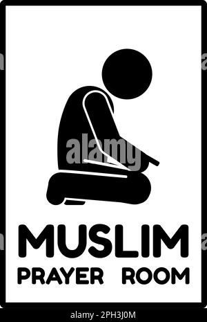 illustration of a Muslim praying, illustration of a Muslim prayer movement.Muslim prayer place,muslim prayer room. islamic Stock Vector
