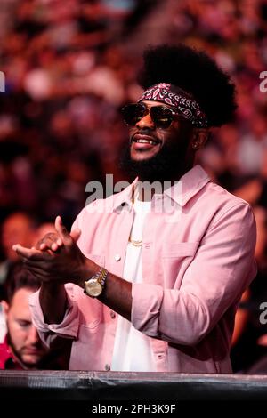 San Antonio, Texas, USA. 25th Mar, 2023. SAN ANTONIO, TEXAS - March 25: Aljamain Sterling at AT&T Center for UFC Fight Night - Vera vs Sandhagen - Ceremonial on March 25, 2023 in SAN ANTONIO, United States. (Credit Image: © Louis Grasse/PX Imagens via ZUMA Press Wire) EDITORIAL USAGE ONLY! Not for Commercial USAGE! Credit: ZUMA Press, Inc./Alamy Live News Stock Photo