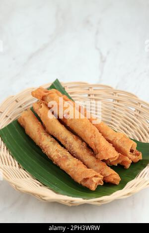 Lumpia, traditional spring roll skin snack from Indonesia, Philippines ...