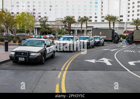 Las Vegas, United States. 23rd Mar, 2023. Las Vegas Police prep as NCAA Madness hits Las Vegas as the Western Regionals play out. Credit: SOPA Images Limited/Alamy Live News Stock Photo