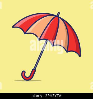 Cartoon Umbrella Vector Illustration, Umbrella Vector Design, Flat Umbrella Vector Icon, Umbrella Illustration Sticker Stock Vector