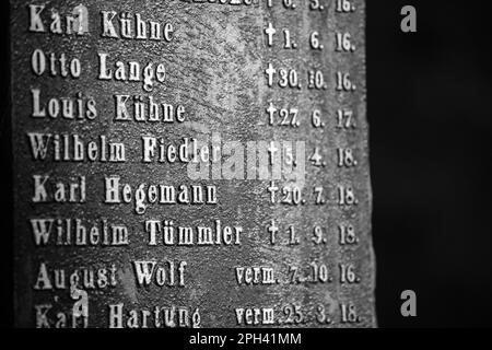 Maegdesprung Memorial Stone Victims Fallen in the World War Stock Photo