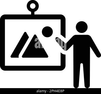 Graphical Presentation icon. Flat style vector EPS use in infographics,web design, presentations and on printed materials. Stock Vector