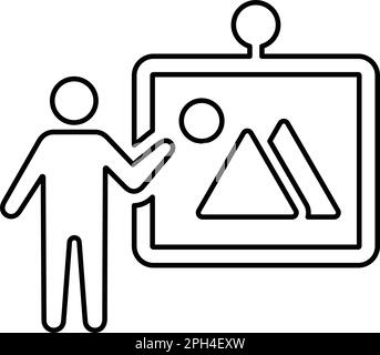 Graphical Presentation icon. Flat style vector EPS use in infographics,web design, presentations and on printed materials. Stock Vector
