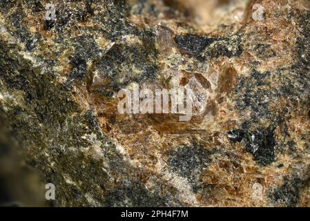 Andradite (form of Garnet) - sample from Mexico. Closeup [Image frame c1cm across] Stock Photo