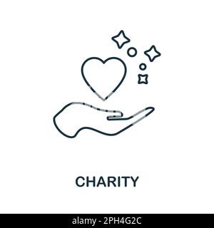 Charity line icon. Simple element from social activity collection. Creative Charity outline icon for web design, templates, infographics and more Stock Vector