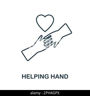 Helping Hand line icon. Simple element from social activity collection. Creative Helping Hand outline icon for web design, templates, infographics and Stock Vector