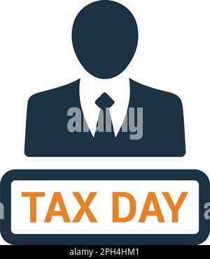 Tax Day icon symbol for use on mobile apps, print media and web design or any type of design projects. Stock Vector