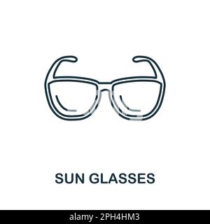 Sun Glasses line icon. Monochrome simple Sun Glasses outline icon for templates, web design and infographics Stock Vector