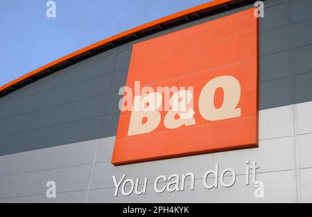 B and Q home improvement DIY store sign Stock Photo