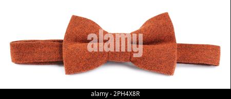 Stylish orange bow tie isolated on white Stock Photo