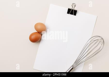 Blank recipe notepad for cooking and baking on the light table ...