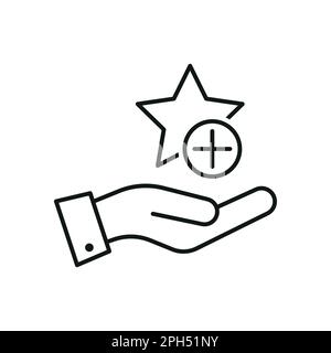 Value-added icon. Service offer symbol . line icon isolated on white background. Simple abstract icon in black. Vector illustration for graphic design Stock Vector