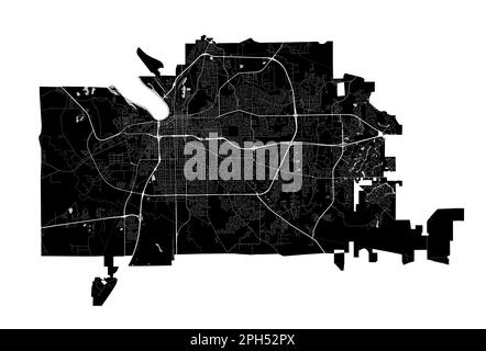 Detailed map poster of Montgomery, Alabama city administrative area ...