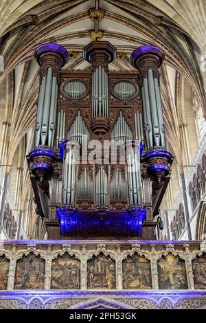 Exeter Cathedral organ Stock Photo