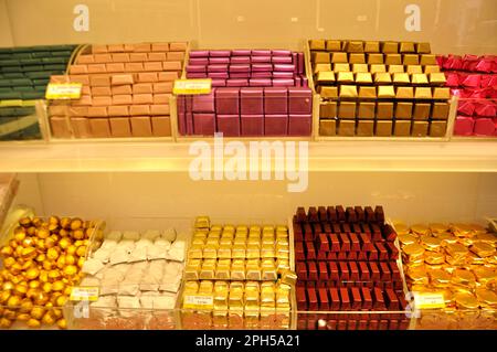 Elegant shop selling chocolates and nuts, Amman, Jordan Stock Photo