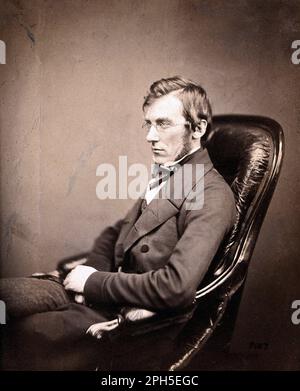 Sir Joseph Dalton Hooker portrait, 1817 – 1911, was a British botanist and explorer and a close friend of Charles Darwin, from 1865 he served as the director of the Royal Botanical Gardens Kew, vintage photograph from c1860s Stock Photo
