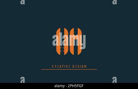Alphabet letters Initials Monogram logo HN , NH Stock Vector